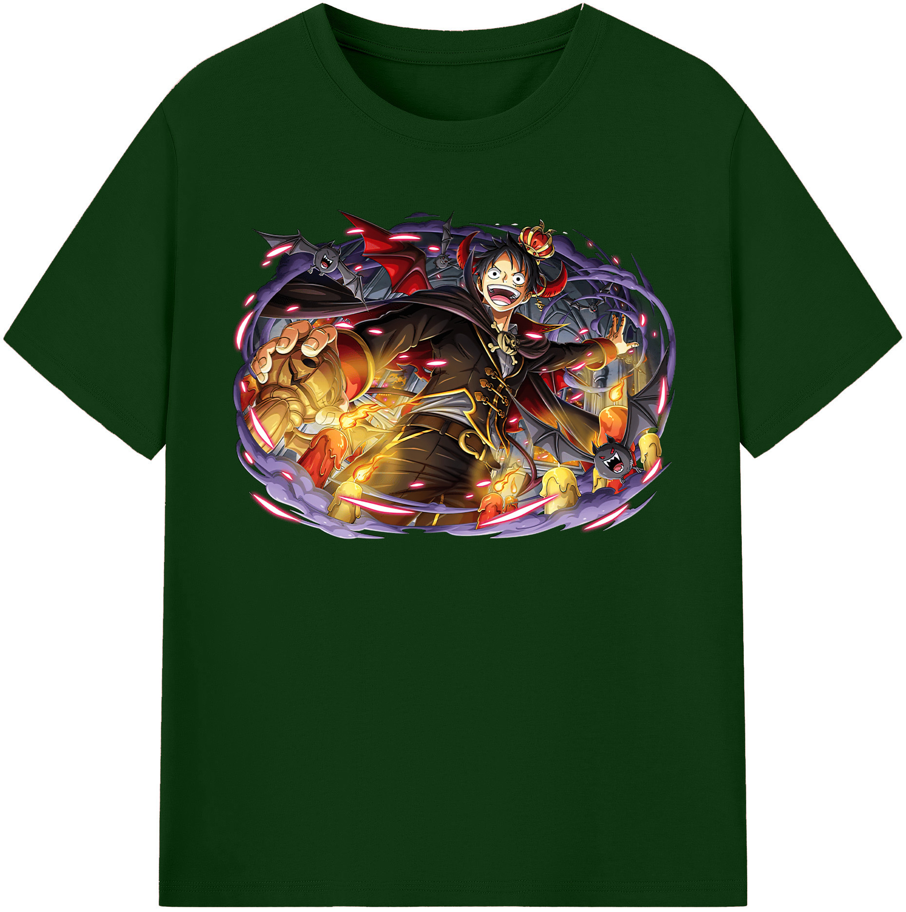 ワンピース モンキー・D・ルフィ ONE PIECE Monkey D. Luffy 綿100％半袖Tシャツ（フロントプリント）